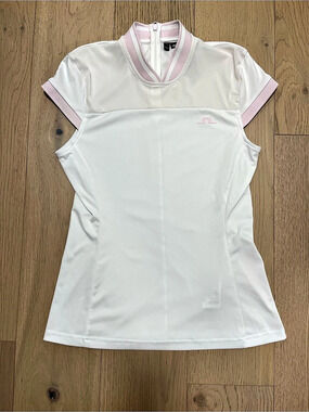 J.Lindeberg White & Pink Golf Top